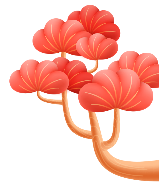 รูปต้นไม้สีแดงด้านขวา